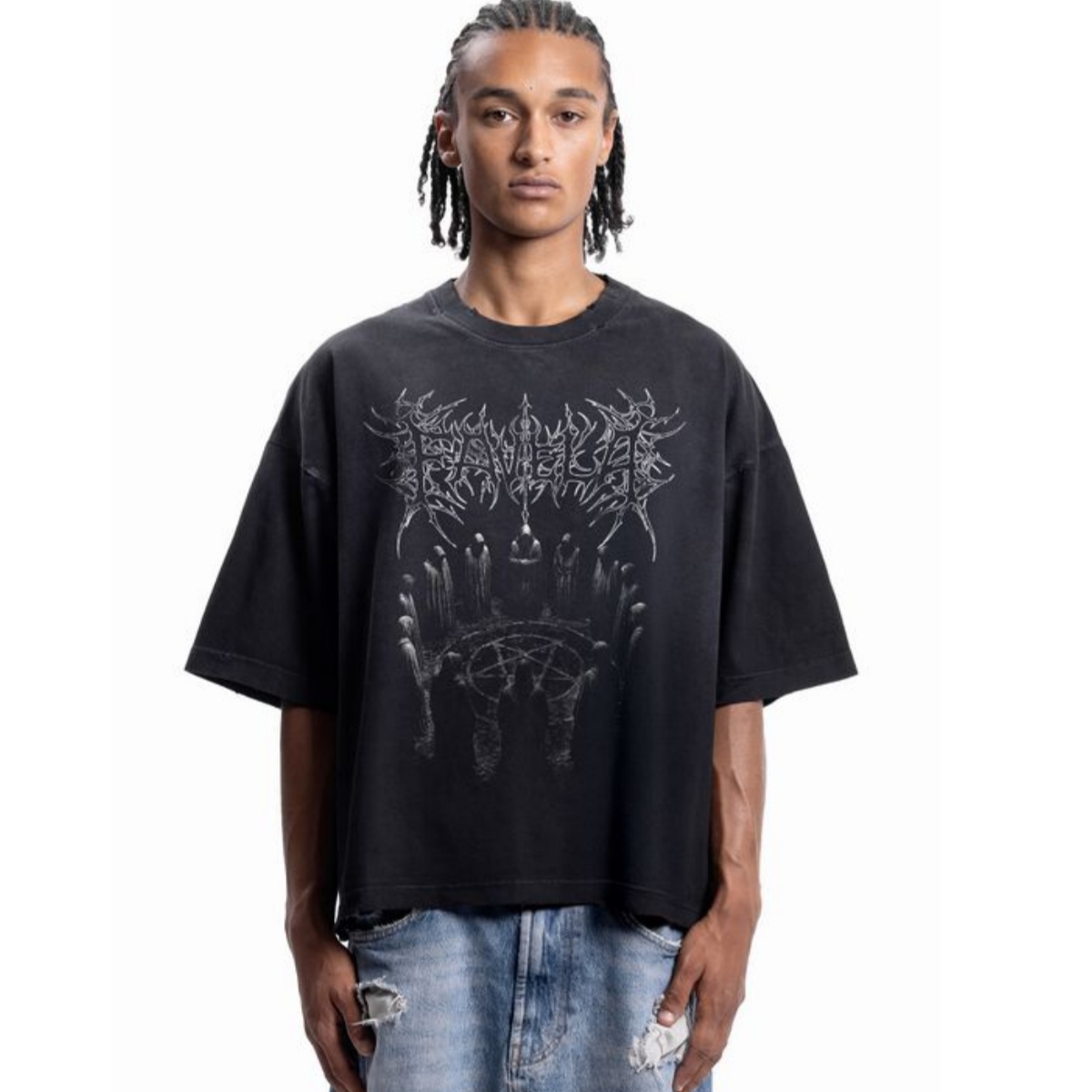 Streetwear Brand Font - T-shirt in cotone con stampa grafica