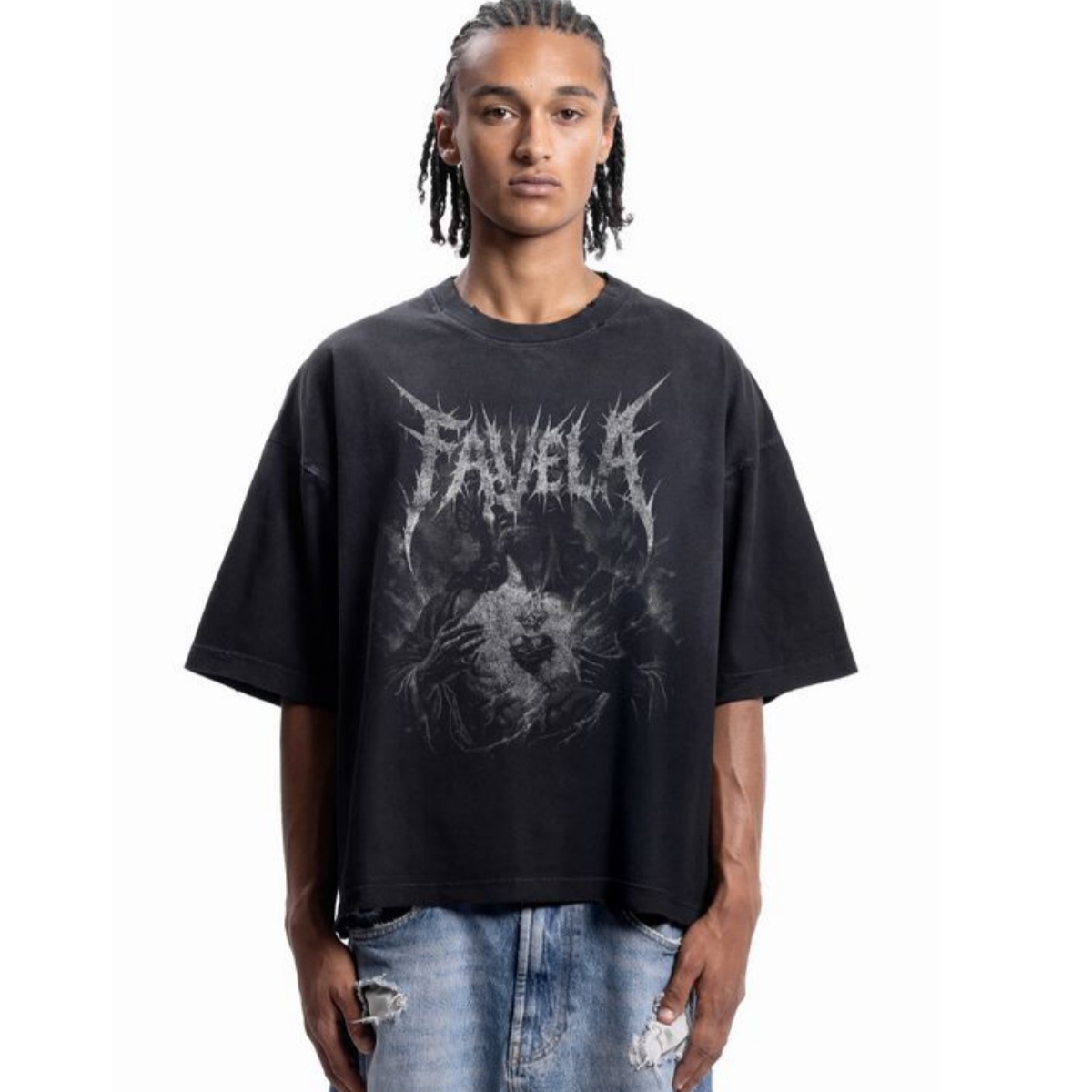 Streetwear Brand Font - T-Shirt con Grafica in Metallo a